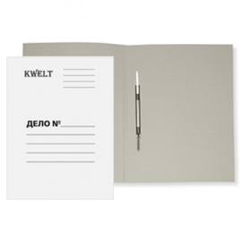 Скоросшиватель картонный Дело " KWELT " А4 мелованный, 380г/м2 белый