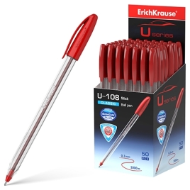 Ручка шариковая " Erich Krause " U-108 Classic Stick Ultra Glide Technology красная 1,0мм, трехгранн