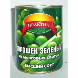 Горошек ПРАКТИК зеленый ж/б 400 г (12 шт/уп)