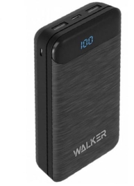 Внешний аккумулятор Walker WB-525, 20000 mAh, Li-Pol, 2.1A вх/вых, USBx2, microUSB, Type-C, металл, 