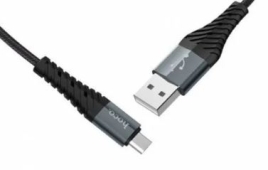 Кабель HOCO X38 USB - Lighting 1.0m.2.4A.нейлон, цвет: черный