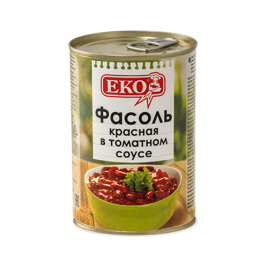 Фасоль ЕКО красная в томатном соусе ж/б 400 г (12 шт/уп)