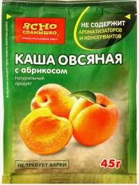 Каша ЯСНО СОЛНЫШКО овсяная с абрикосом 45 г