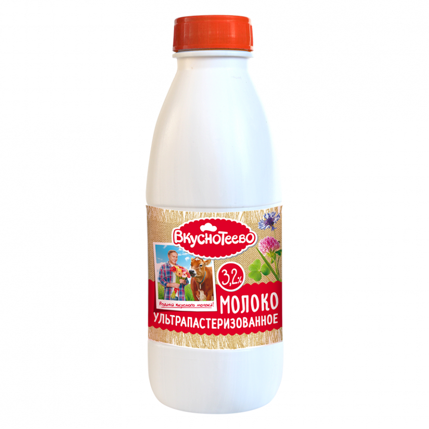 Молоко ВКУСНОТЕЕВО пэт 3,2% 900 г фото 1