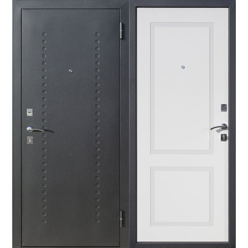 Дверь металлическая DOMINANTA муар ясень белый эмаль 960 левая фото 1