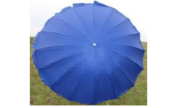 уличный зонт круглый ТРЯПОЧНЫЙ цвет синий внутри серебрянный 300см 16спиц фото 1