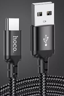 Кабель HOCO U120 USB - Type-C 1.2m. 5A. нейлон, смарт отключ. цвет: черный фото 1