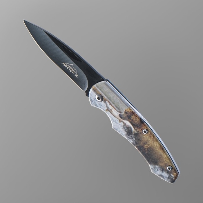 Нож складной "Медведь на охоте" 12,6см, клинок 70мм/2,3мм фото 1