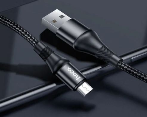 Кабель HOCO X50 USB - Micro 1.0m.2.4A.нейлон, цвет: чёрный фото 1