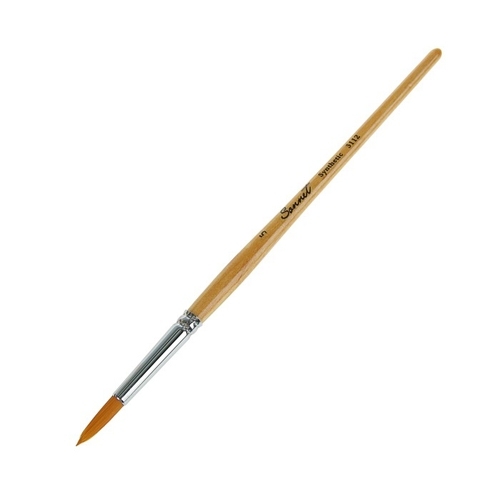 Кисть " Сонет " синтетика круглая №5( 5мм) короткая ручка пропитанная лаком, 10228010/110922/3319109 фото 1
