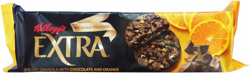 Печенье ЭКСТРА гранола с шоколадом и апельсин 150 г (9 шт/уп) фото 1