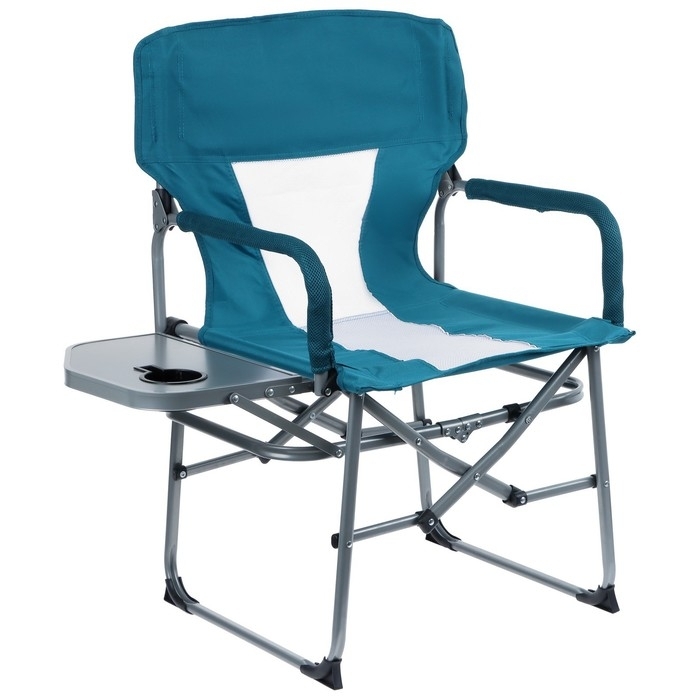 Кресло туристическое Maclay, стол с подстаканником, 57х50х94 см, цвет циан фото 1