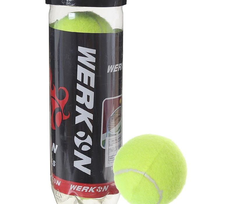 Мяч для большого тенниса WERKON 909 (набор 3 шт) 488593 фото 1