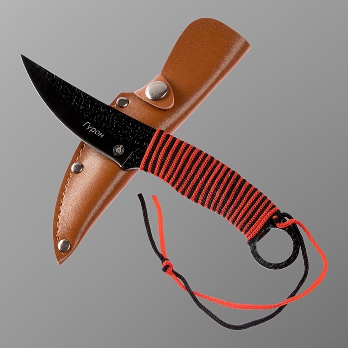Нож "Гурон" сталь - 420, рукоять - паракорд, 10 см фото 1
