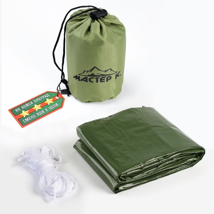 Термоодеяло универсальное "Аdventure" (трансформируемое в палатку, спальный мешок), зеленое фото 1