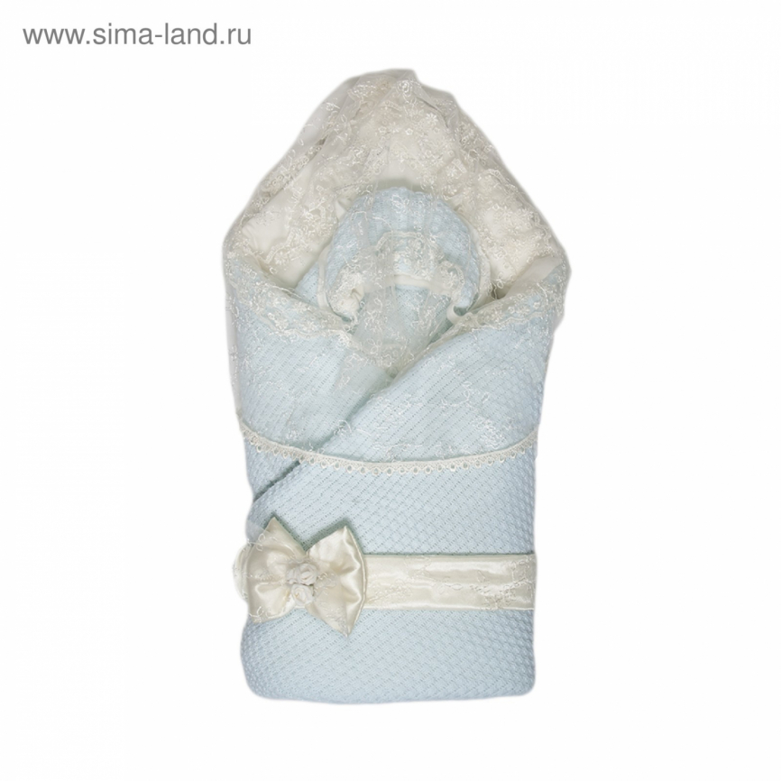 Конверт-одеяло на выписку «Жемчужинка», размер 90 х 90 см, голубой 1709/1   4821762 фото 1