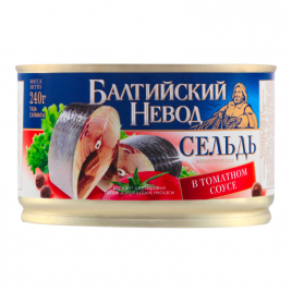 Сельдь БАЛТИЙСКИЙ НЕВОД в томатном соусе ж/б 240 г
