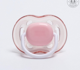 Соска-пустышка ортодонтическая, силикон, от 6 мес., с колпачком, цвет розовый 4780673