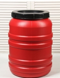 Бочка пищевая, 50 л, горловина 27 см, пластиковая, с крышкой, МИКС
