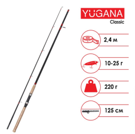 Спиннинг YUGANA Classic, длина 2.4 м, тест 10-25 г   5385823