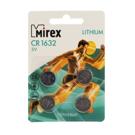Батарейка литиевая Mirex, CR1632-4BL, 3В, блистер, 4 шт. 9377637