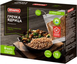 Крупа ЯРМАРКА гречневая 250 г (10 шт/уп)