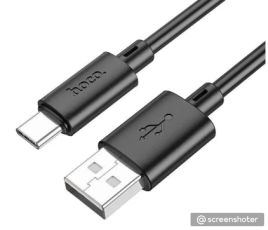 Кабель Hoco X88, Type-C - USB, 3 А, 1 м, передача данных, ПВХ, чёрный 9881522