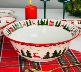 164-042 Салатник 23см НОВЫЙ ГОД в под.уп.(х16)Фарфор