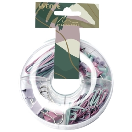 Набор канцелярский " deVente " Marandi из 4-х предметов (кнопки силовые цветные - 30 шт, зажимы для 