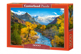 Пазлы " Castor Land " 3000элементов Осень в парке Зайон 92*68см, картонная упаковка 38,5*27,5*5,2см