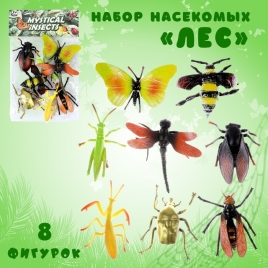 Набор насекомых "Лес", 8 фигурок, длина 12 см   5275719