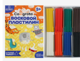 Пластилин мягкий (восковой) 8цв 120г Calligrata 5301679