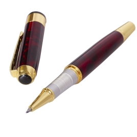 Ручка подарочная шариковая Alingar, 1,0 мм, синяя, круглый, бордовый, металлический корпус, подарочн