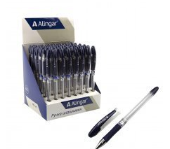 Ручка шариковая Alingar "Maxriter", 0,7 мм, синяя, игольчатый, металлизированный наконечник, резинов