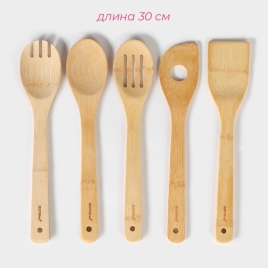 Набор кухонных принадлежностей "Бамбуковый лес" 5 предметов на подставке   9791352
