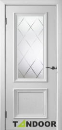 Полотно дверное БЕРГАМО-4 белое 200*80 стекло №15