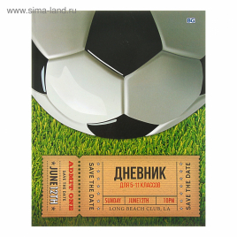 Дневник 5-11 класс интегральный " БиДжи " Билет на футбол, глянцевый ламинированный картон, 48л