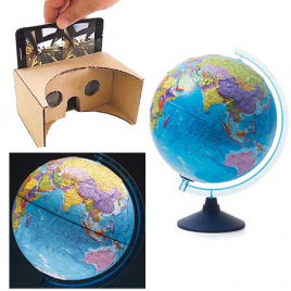 Глобус политический интерактивный рельефный с подсветкой от батареек 320мм " Globen " в комплекте: о