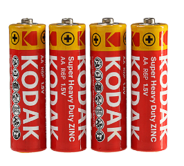 Батарейка солевая Kodak Super Heavy Duty, AA, R6-4S, 1.5В, спайка, 4 шт. 489041