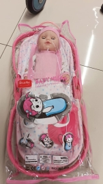 Кукла c коляской в сумке. Размер: 38х15х11см QH22-14