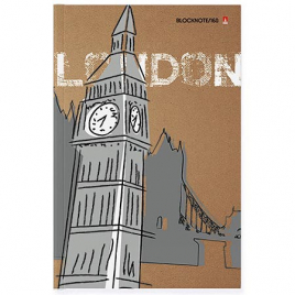 Блокнот А5 7БЦ 160л " Альт " Городская мечта. Лондон, клетка, обложка - глянцевый ламинированный кар
