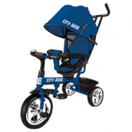 Велосипед трехколесный кол. City-Ride синий колеса пластик 10/8 01DBL