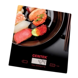 Весы кухонные Centek CT-2462 (Специи) электронные, стеклянные, LCD, 190х200 мм, max 5кг, шаг 1г, 103