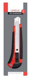 Нож канц " Bruno Visconti " Unicut 18мм, с противоскользящим резиновым покрытием