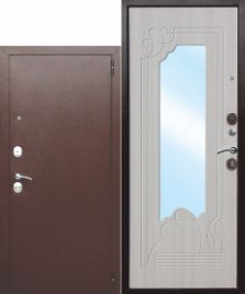 Дверь металлическая AMPIR белый ясень 960 левая
