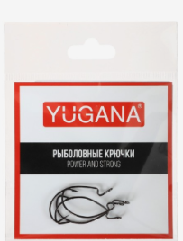 Крючки офсетные YUGANA Wide range worm big eye, № 8, 4 шт.   6886657