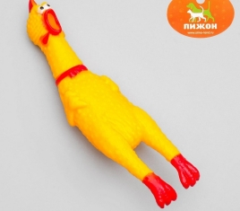 Игрушка пищащая "Курица" малая, 16,5 см, микс цветов 897811