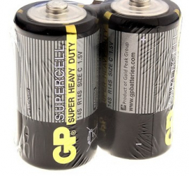 Батарейка солевая GP Supercell Super Heavy Duty, C, 14S / R14, 1.5В, спайка, 2 шт. 470407
