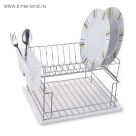 Сушилка для посуды и приборов, настольная, с поддоном, цвет хром, KB010   4896819