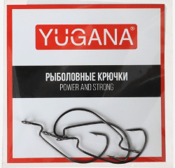 Крючки офсетные YUGANA Wide range worm big eye, № 4, 4 шт.   6886655